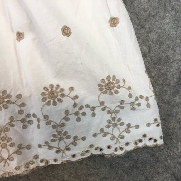 River Island London Dress 12 Cottage Boho Short Sleeve Mini Fit Flare Embroidery - Picture 2 of 16